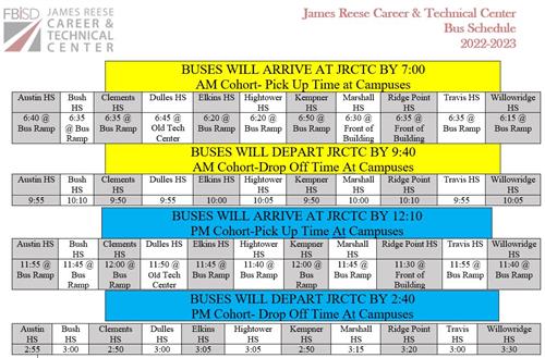 Schedules / Bus Schedule for Reese Center